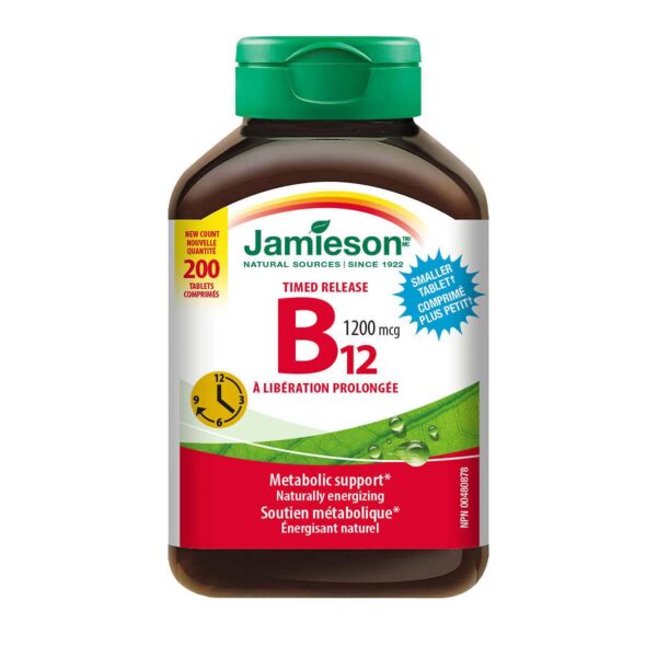 Vitamina B12 Jamieson 1200 mcg tabletas caja