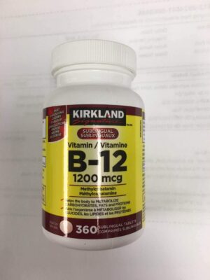 Vitamina B12 Kirkland Signature 1200 mcg frasco 360 tabletas
