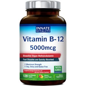 Vitamina b12 metilcobalamina Innate Vitality tabletas sabor durazno