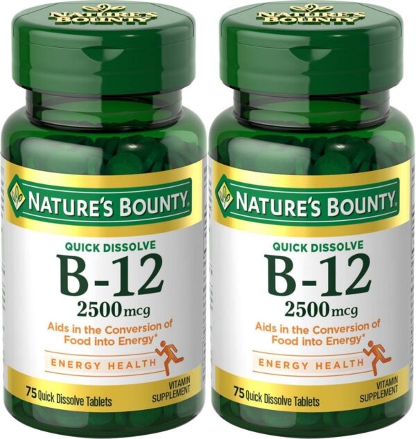 Vitamina B-12 Natures Bounty disolución rápida 2500 mcg frasco