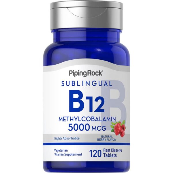 Version 1.0.0 Vitamina B12 Piping Rock 5000mcg 120 tabletas sublinguales