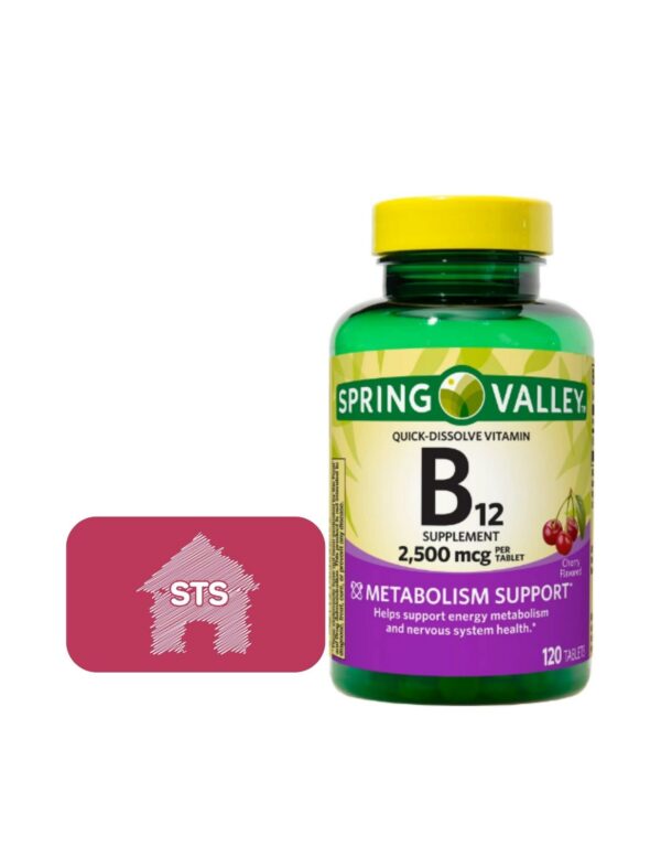 Vitamina B12 Spring Valley tabletas sabor cereza 120 unidades