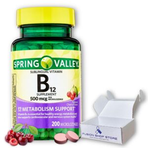 Vitamina B12 sublingual sabor cereza 500 mcg Spring Valley