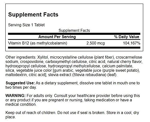 Vitamina B12 Swanson cereza negra 60 tabs