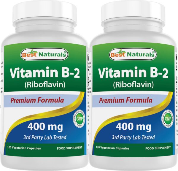 Vitamina B2 Best Naturals frasco 120 cápsulas vegetarianas