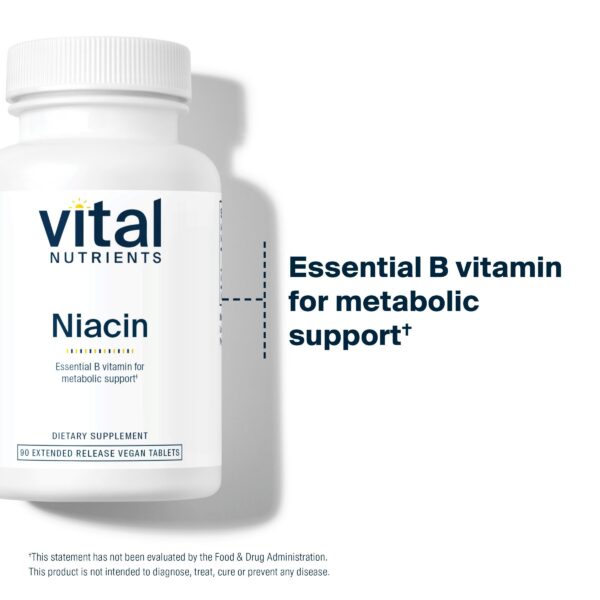 Vitamina b3 niacina cápsulas liberación lenta Vital Nutrients