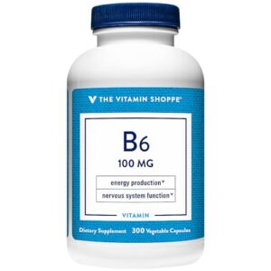 Frasco de vitamina B6 100mg 300 cápsulas The Vitamin Shoppe