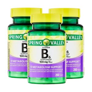 Vitamina B6 100 mg - botella y etiqueta