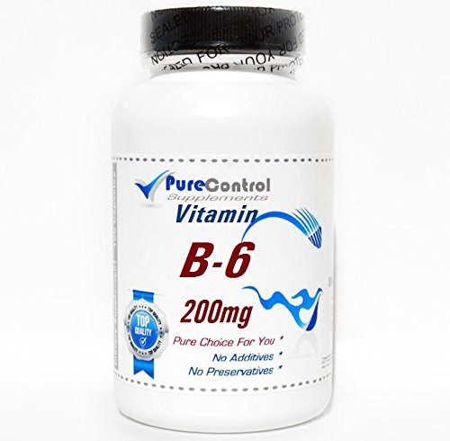 Botella Vitamina B-6 200 mg 200 cápsulas PureControl Supplements