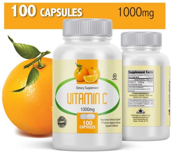 Etiqueta de Vitamina C 1000 mg