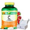 Frasco de tabletas vitamina C 1000 mg con rosa mosqueta