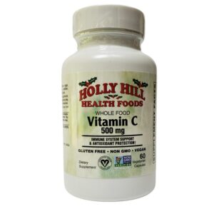 Vitamina C alimentos completos Holly Hill 500mg 60 cápsulas vegetarianas