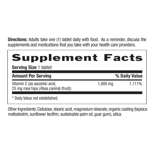 Vitamina c con hierro country life sin sabor 90 tabletas