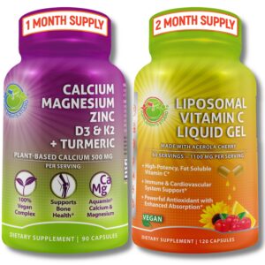 Frasco Vitamina C liposomal y calcio vegetal