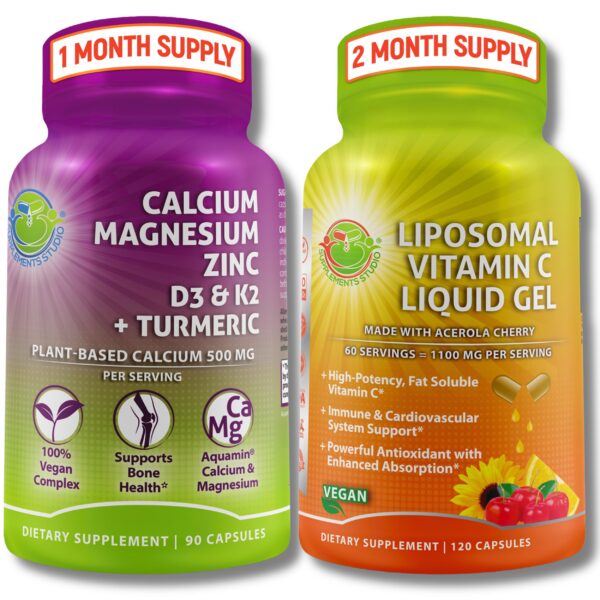 Frasco Vitamina C liposomal y calcio vegetal