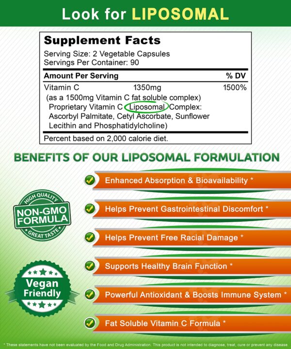 Vitamina C liposomal aSquared Nutrition alta absorción