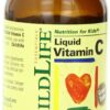 Vitamina c líquida Child Life botella vidrio sabor naranja