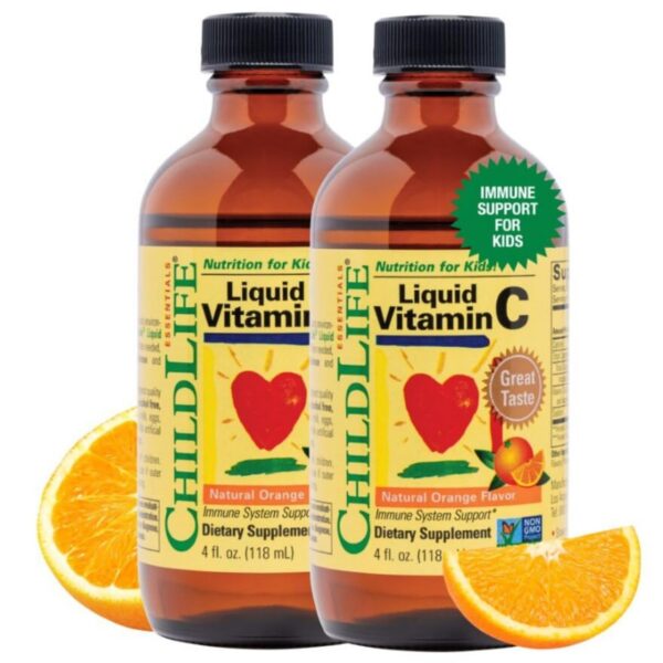 Vitamina C líquida ChildLife Essentials para niños botella frontal