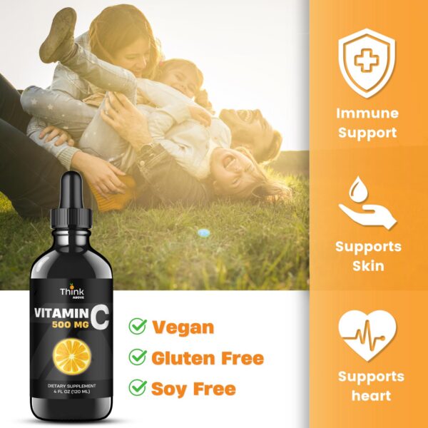 Gotas de vitamina C líquida en empaque