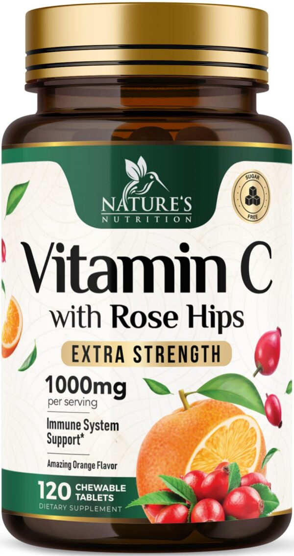 Vitamina C masticable 1000mg Nature's Nutrition frasco