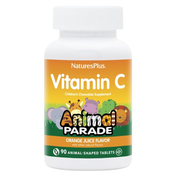 Vitamina C masticable Animal Parade niños sabor naranja natural