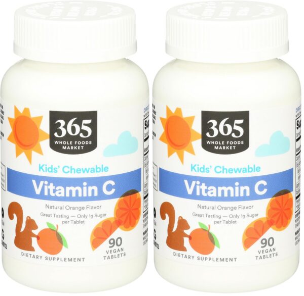 Vitamina C masticable para niños - etiqueta