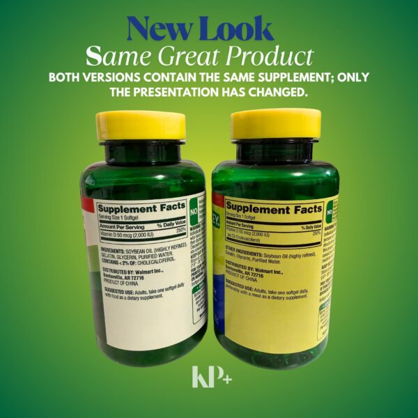 Softgels de vitamina D vistos de arriba