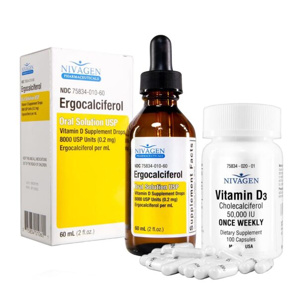 Frente de frasco Vitamina D2/D3 Nivagen