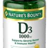 Botella de vitamina D3 1000 IU Nature's Bounty 250 cápsulas