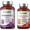 Vitamina D-3 10000 UI de biophix con Vitamina C gratis