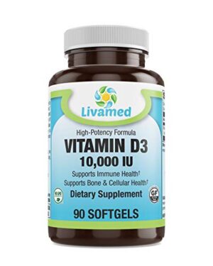 Version 1.0.0 Vitamina D-3 cápsulas blandas 10000 UI Livamed botella