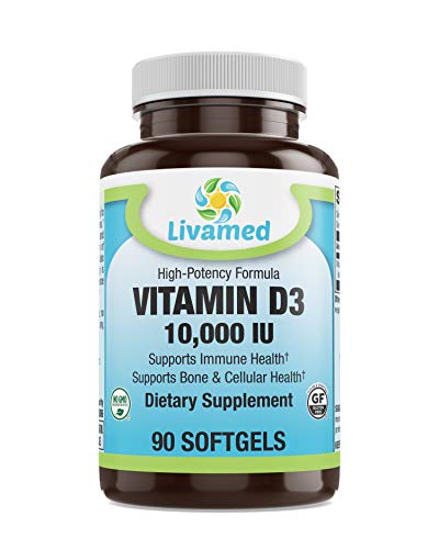 Version 1.0.0 Vitamina D-3 cápsulas blandas 10000 UI Livamed botella