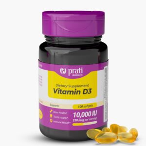 Vitamina D3 10,000 UI Prati Donaduzzi frasco con 100 cápsulas blandas