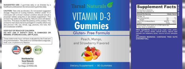 Version 1.0.0 Frasco gomitas vitamina D3 2000 UI etiqueta trasera