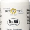 Vitamina d3 50 bio-tech paquete 100 cápsulas