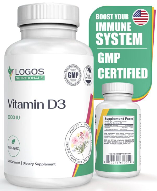 vitamina d3 5000 iu logos nutritionals suplemento salud huesos