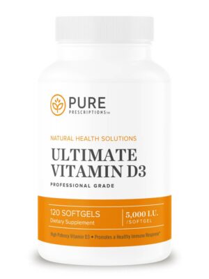 Vitamina D3 5000 UI Pure Prescriptions cápsula blanda botella