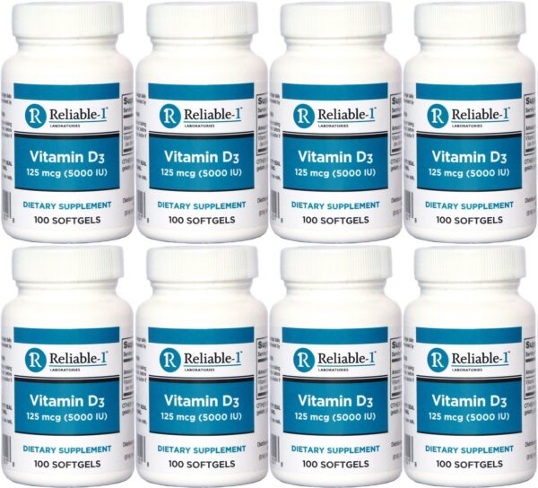 Vitamina d3 5000 iu cápsulas blandas botella frasco