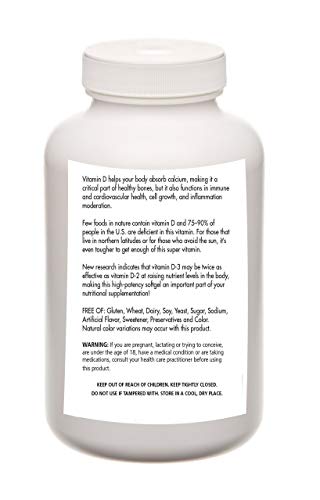 Vitamina D3 Biogenic Foods 5000 IU cápsulas para huesos e inmunidad