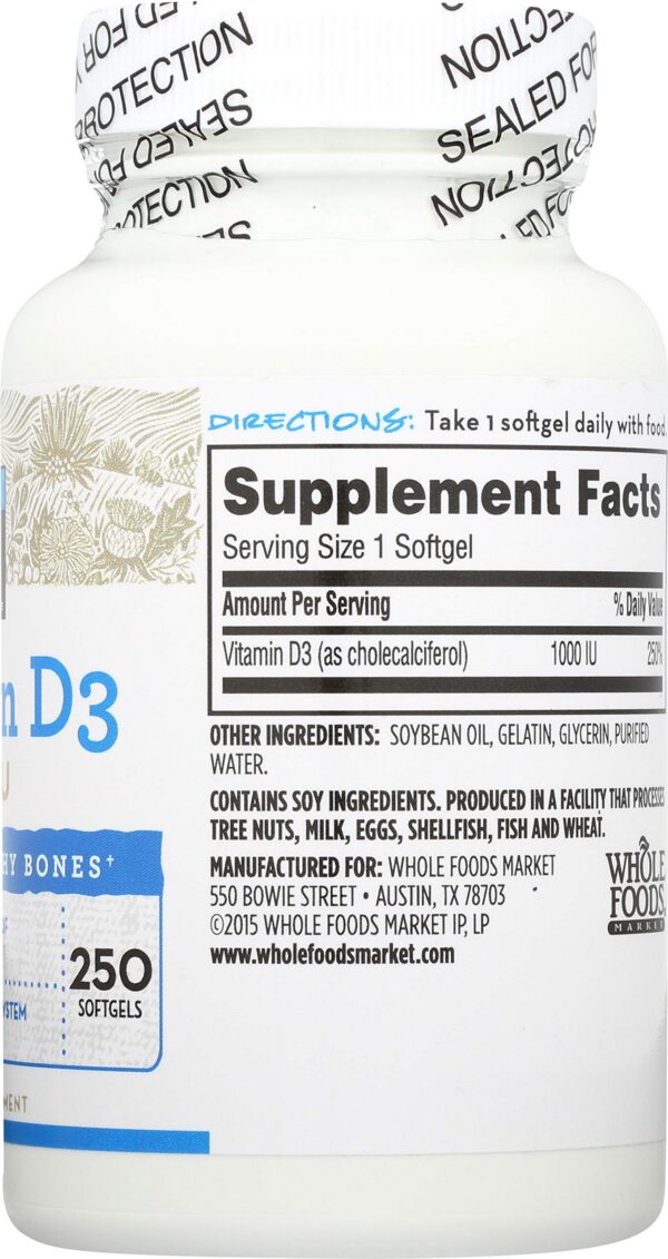 Vitamina d3 en cápsulas 365 everyday value 1000 iu