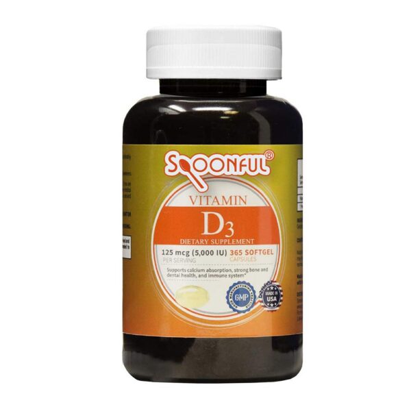 Version 1.0.0 botella de cápsulas blandas de vitamina d3 spoonful 5000 iu