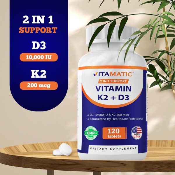 Version 1.0.0 Vitamina D3 K2 para absorción de calcio