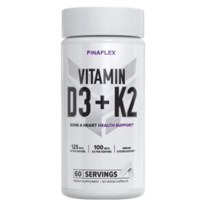 Version 1.0.0 Botella de Vitamina D3 + K2 FINAFLEX con 60 cápsulas