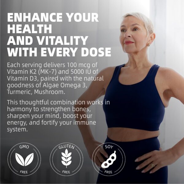 Version 1.0.0 Vitamina D3 K2 gomitas con ingredientes antioxidantes y omega 3