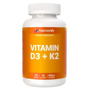Version 1.0.0 Botella de Vitamina D3 K2 Harmonify con 120 cápsulas
