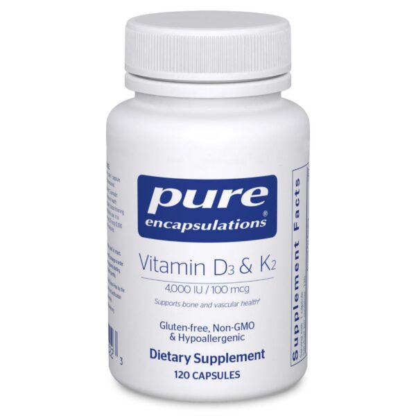 Vitamina D3 y K2 Pure Encapsulations cápsulas