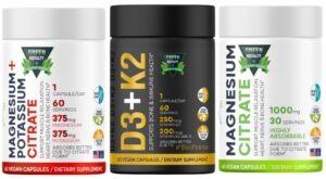 Frasco de vitamina D3 10000 UI y K2 200mcg softgels veganas