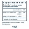 Vitamina d3 k2 suplemento cápsulas vista frontal vital nutrients