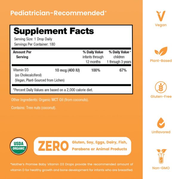 Vitamina D3 líquida para recién nacidos y niños pequeños