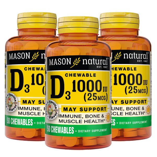Version 1.0.0 Vitamina D3 Mason Natural masticables sabor durazno 50 tablets